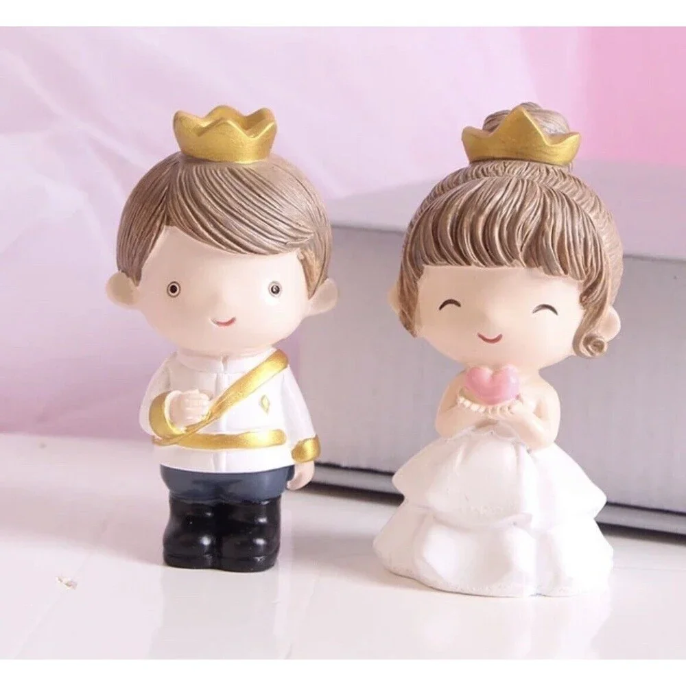 Princess & Prince Cake Decor Topper Wedding Anniversary Figurine Ornament NEW